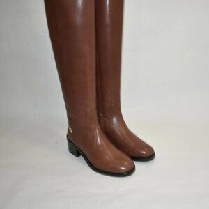 Tory Burch Fulton Knee High Boot Dark Sepia Leather Size 7.5 MSRP $495